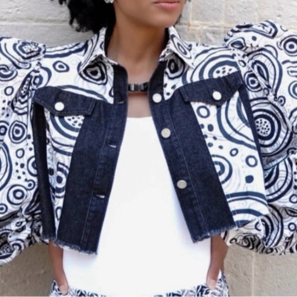 🖤Tabbie Black/White Denim Jacket AND Tiered Skirt- Size 2X- ONLY worn ONCE🖤🔥 - Picture 2 of 2